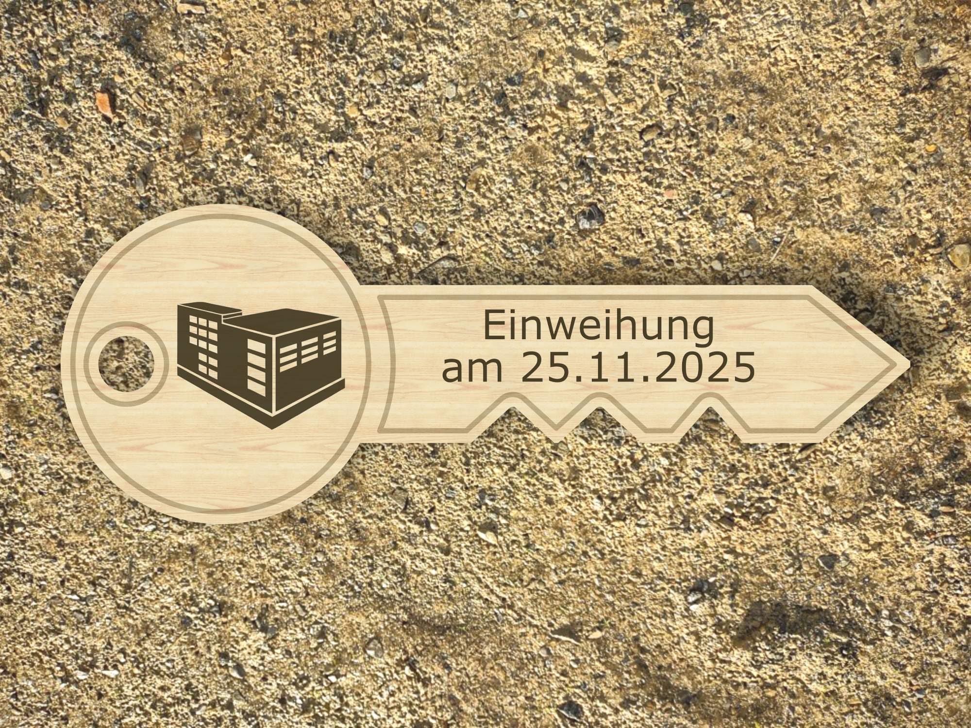 XL Übergabeschlüssel aus Eiche | 48,5 cm x 18 cm | Edles Geschenk zur Schlüsselübergabe inkl. Gravur