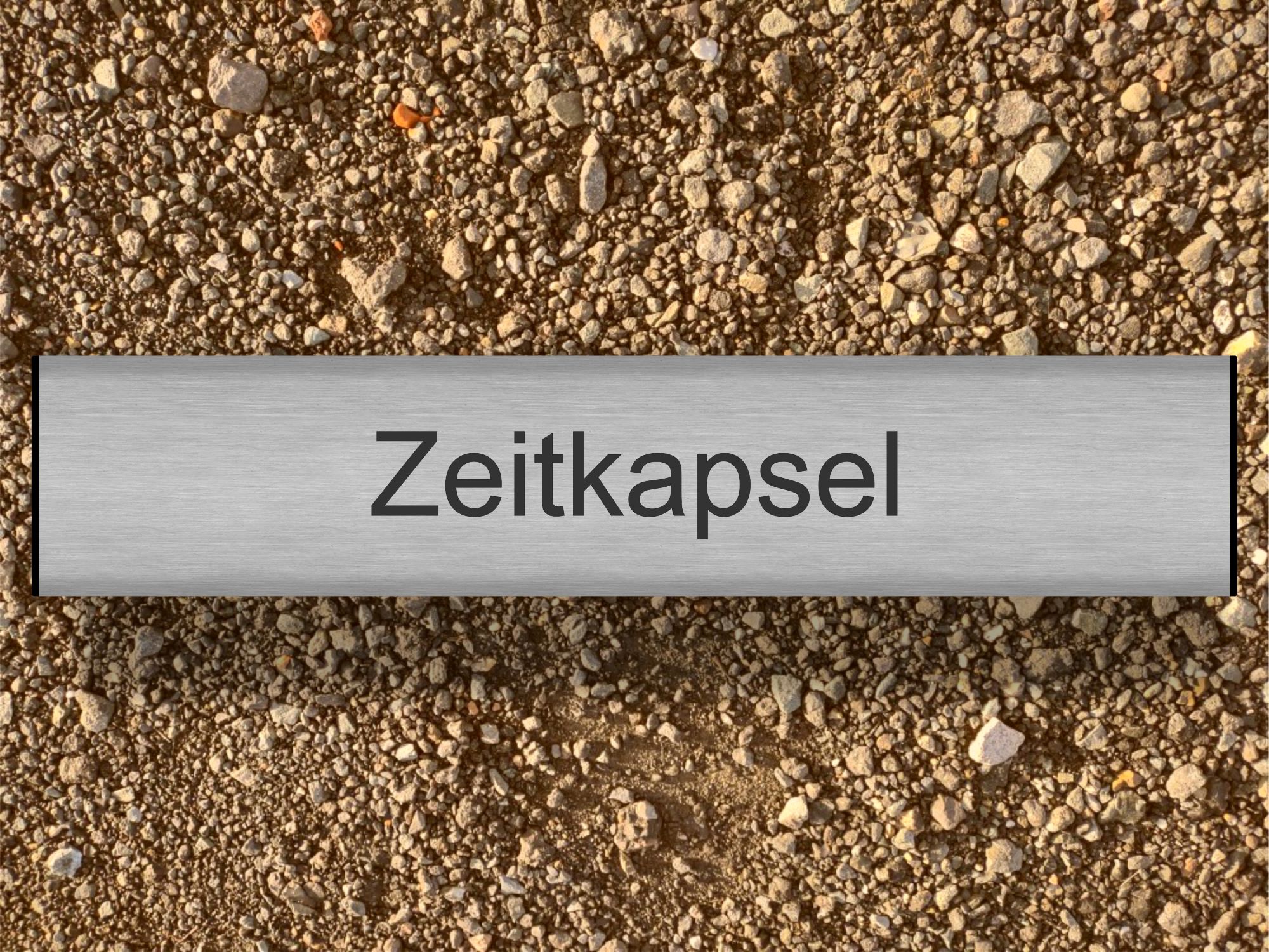 Zeitkapsel mit Gravur - Edelstahl - 50 cm - Rechteck | Premium für Bauprojekte