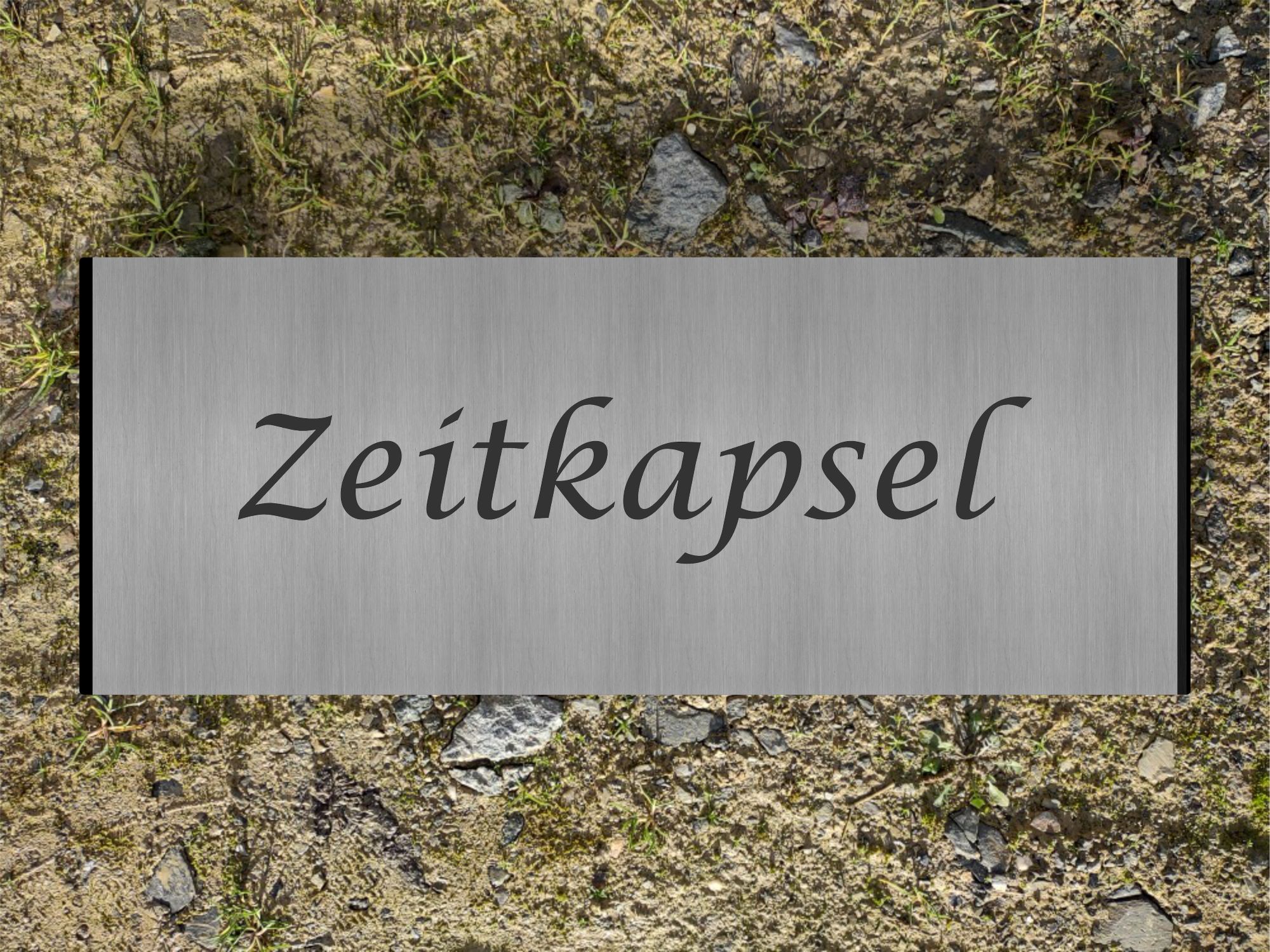 Zeitkapsel mit Gravur - Edelstahl - 25 cm - Rund | für Grundsteinlegung